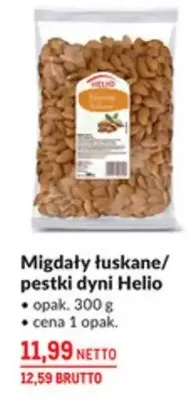 Migdały łuskane / pestki dyni Helio promocja w Makro