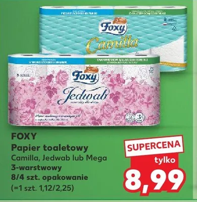 Papier toaletowy Foxy Mega 3-warstwowy 4-pak promocja w Kaufland