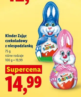 Zając czekoladowy z niespodzianką różne rodzaje promocja w Lidl