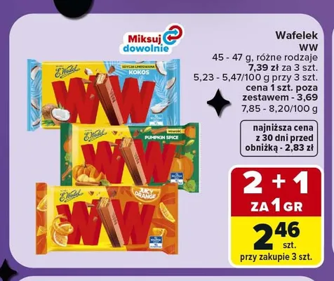 Wafelek WW kokos E.Wedel promocja w Carrefour Market