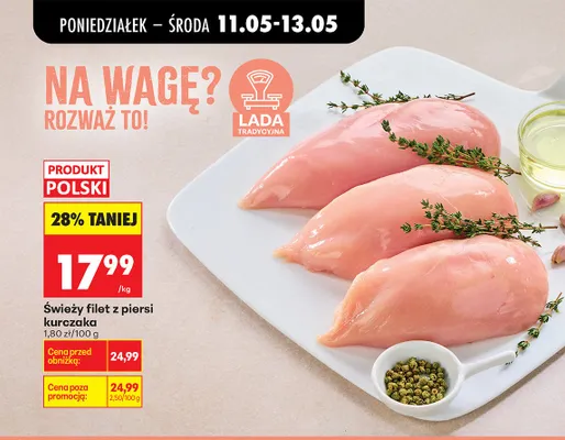 Świeży filet z piersi kurczaka polski promocja w Biedronka