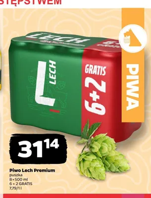Piwo Lech Premium 8-pak promocja w Netto