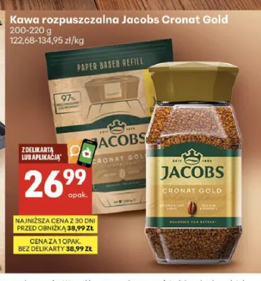 Kawa rozpuszczalna Jacobs Cronat Gold promocja w Delikatesy Centrum