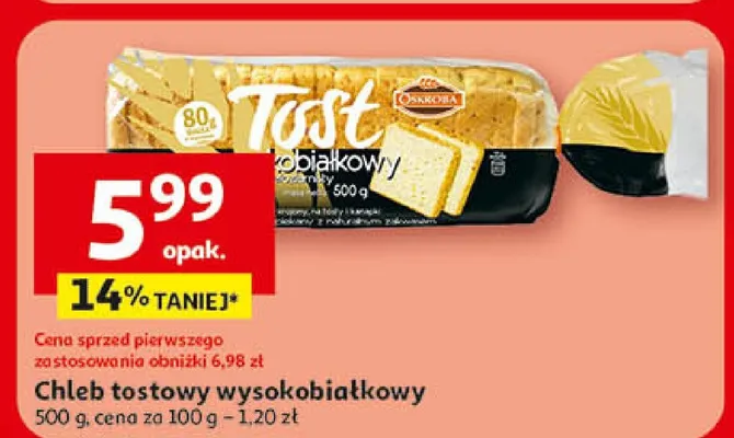Chleb tostowy wysokobiałkowy promocja w Auchan