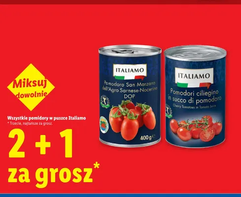 Pomidory w puszce ciliegino Italiamo promocja w Lidl