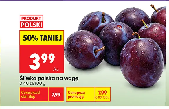 Śliwki polskie promocja w Biedronka