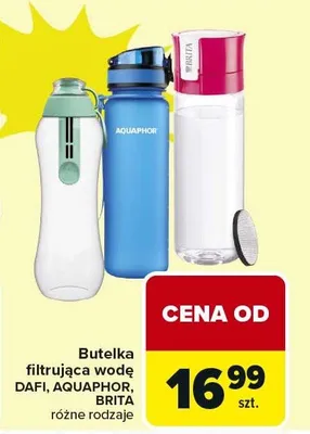 Butelka filtrująca wodę DAFI, AQUAPHOR, BRITA różne rodzaje promocja w Carrefour