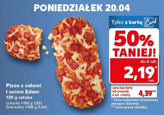 Pizza z salami i serem Edam 120 g sztuka promocja w Kaufland