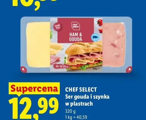 Ser gouda i szynka w plastrach Chef Select promocja w Lidl
