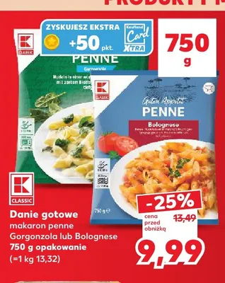 Danie gotowe makaron penne Bolognese K-Classic promocja w Kaufland
