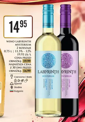 Wino czerwone Labyrinth Mysterium promocja w Dino