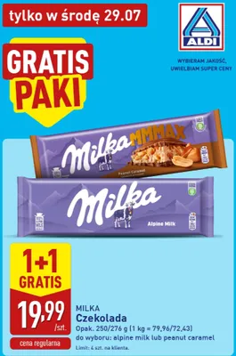 Czekolada Milka Alpine Milk promocja w Aldi