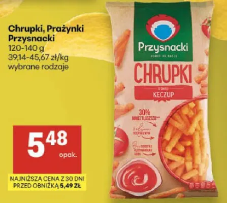 Chrupki, Prażynki Przysnacki wybrane rodzaje promocja w Delikatesy Centrum