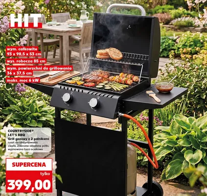 Grill gazowy Let's BBQ z 2 palnikami promocja w Kaufland