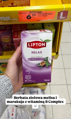 Herbatka ziołowa Lipton Relax Melisa i Marakuja promocja w Biedronka