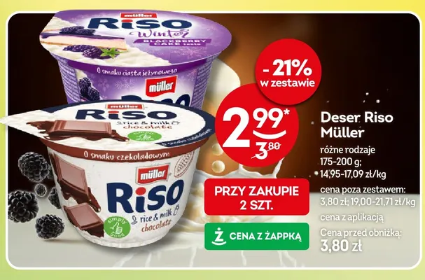 Deser Riso o smaku czekoladowym Müller promocja w Żabka