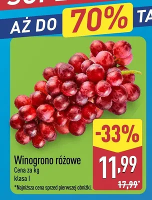 Winogrono różowe klasa I promocja w Aldi
