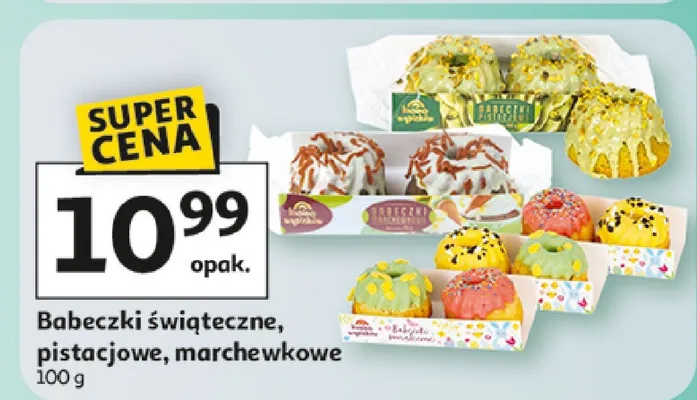 Babeczki świąteczne, pistacjowe, marchewkowe promocja w Auchan