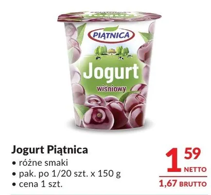Jogurt Piątnica promocja w Makro