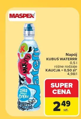 Napój Kubuś Waterrr malina promocja w Carrefour