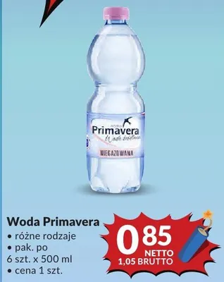 Woda Primavera różne rodzaje promocja w Makro