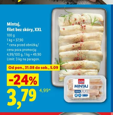 Mintaj filet bez skóry XXL promocja w Lidl