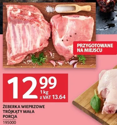 Żeberka wieprzowe trójkąty mała porcja przygotowane na mięscu promocja w Selgros