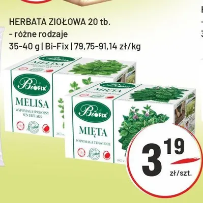Herbata ziołowa 20 tb. Bi-Fix promocja w Sedal