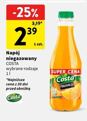 Napój niegazowany Costa wybrane rodzaje promocja w Intermarche