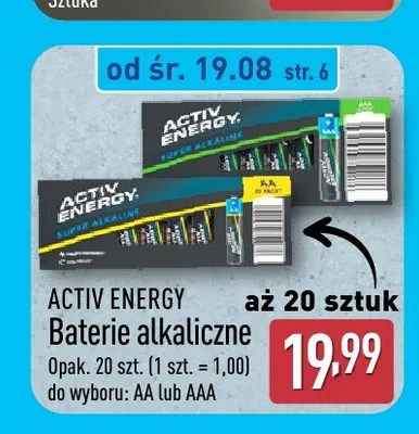 Baterie alkaliczne Activ Energy promocja w Aldi
