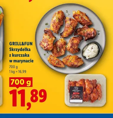 Skrzydełka z kurczaka w marynacie Grill&Fun promocja w Lidl
