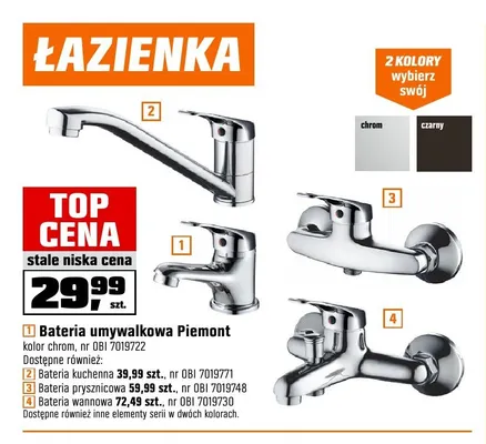 Bateria prysznicowa Piemont promocja w OBI