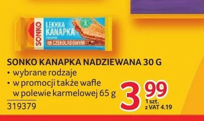 Kanapka nadziewana SONKO z kremem czekoladowym 30g promocja w Selgros