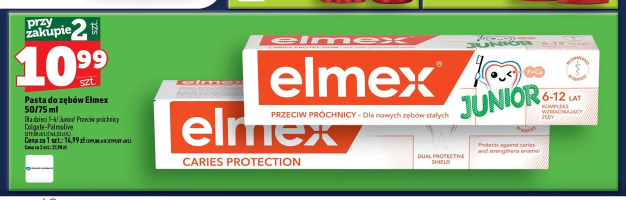 Pasta do zębów Elmex dla dzieci 1-6 promocja w TOPAZ