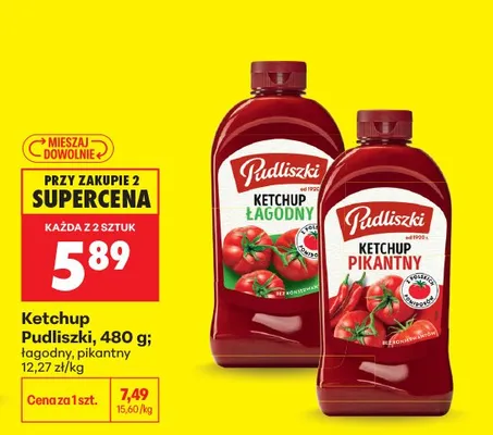Ketchup łagodny Pudliszki promocja w Biedronka