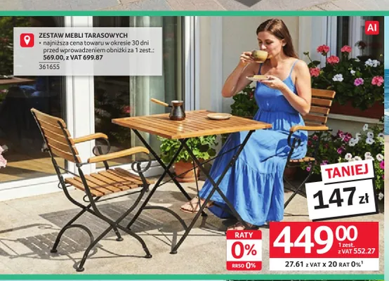 Zestaw mebli tarasowych promocja w Selgros