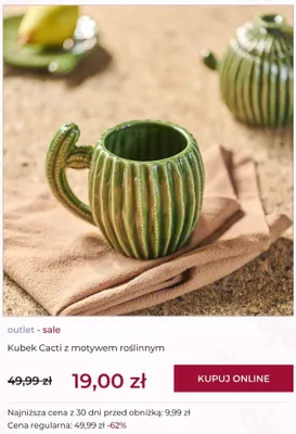 Kubek Cacti z motywem roślinnym home & you promocja w home&you