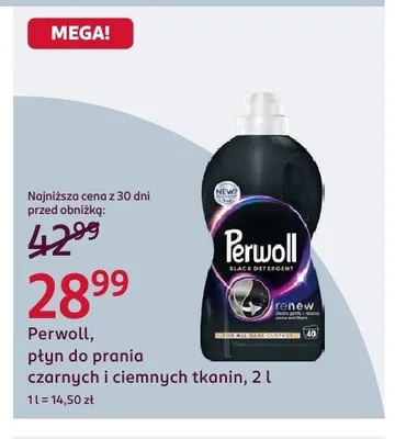 Płyn do prania czarnych i ciemnych tkanin Perwoll 2l promocja w Rossmann