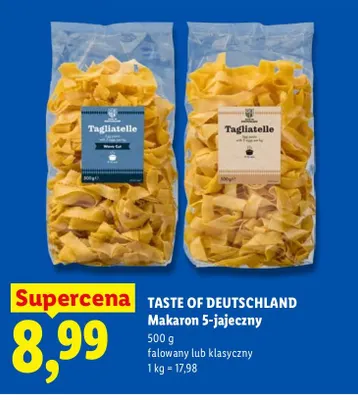 Makaron 5-jajeczny falowany Taste of Deutschland promocja w Lidl