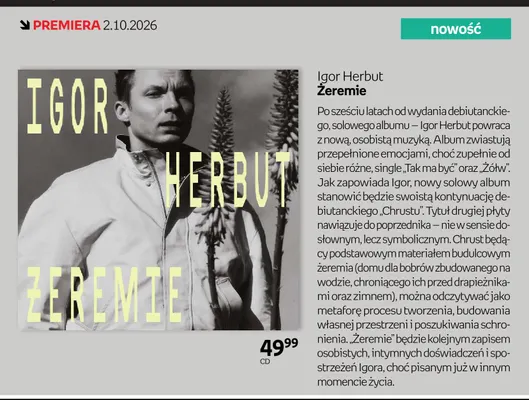 Płyta CD Igor Herbut Żeremie promocja w Empik