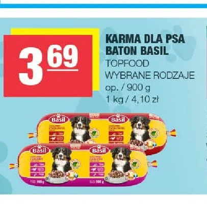Karma dla psa baton Basil promocja w SPAR