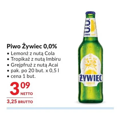 Piwo bezalkoholowe Żywiec Lemonż z nutą Cola promocja w Makro