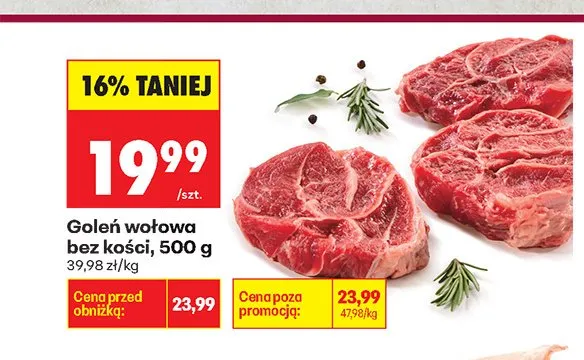 Goleń wołowa bez kości promocja w Biedronka