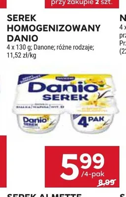 Serek homogenizowany Danio 4-pak promocja w Stokrotka
