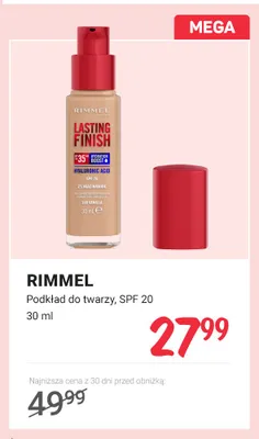 Podkład do twarzy Rimmel Lasting Finish SPF 20 promocja w Rossmann