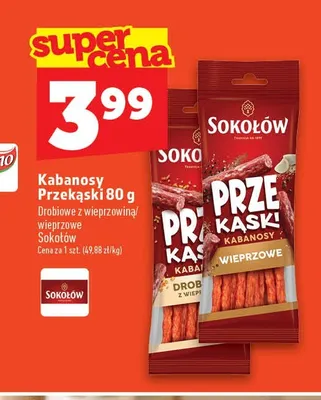 Kabanosy Przekąski wieprzowe Sokołów promocja w TOPAZ