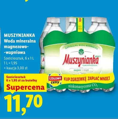 Woda mineralna magnezowo-wapniowa Muszynianka 6-pak promocja w Lidl