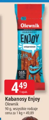 Kabanosy wieprzowe Olewnik enjoy! promocja w Leclerc