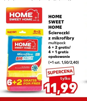Ściereczki z mikrofibry 6+2 gratis Home Sweet promocja w Kaufland