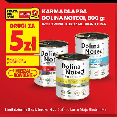 Karma dla psa Dolina Noteci jagnięcina promocja w Biedronka